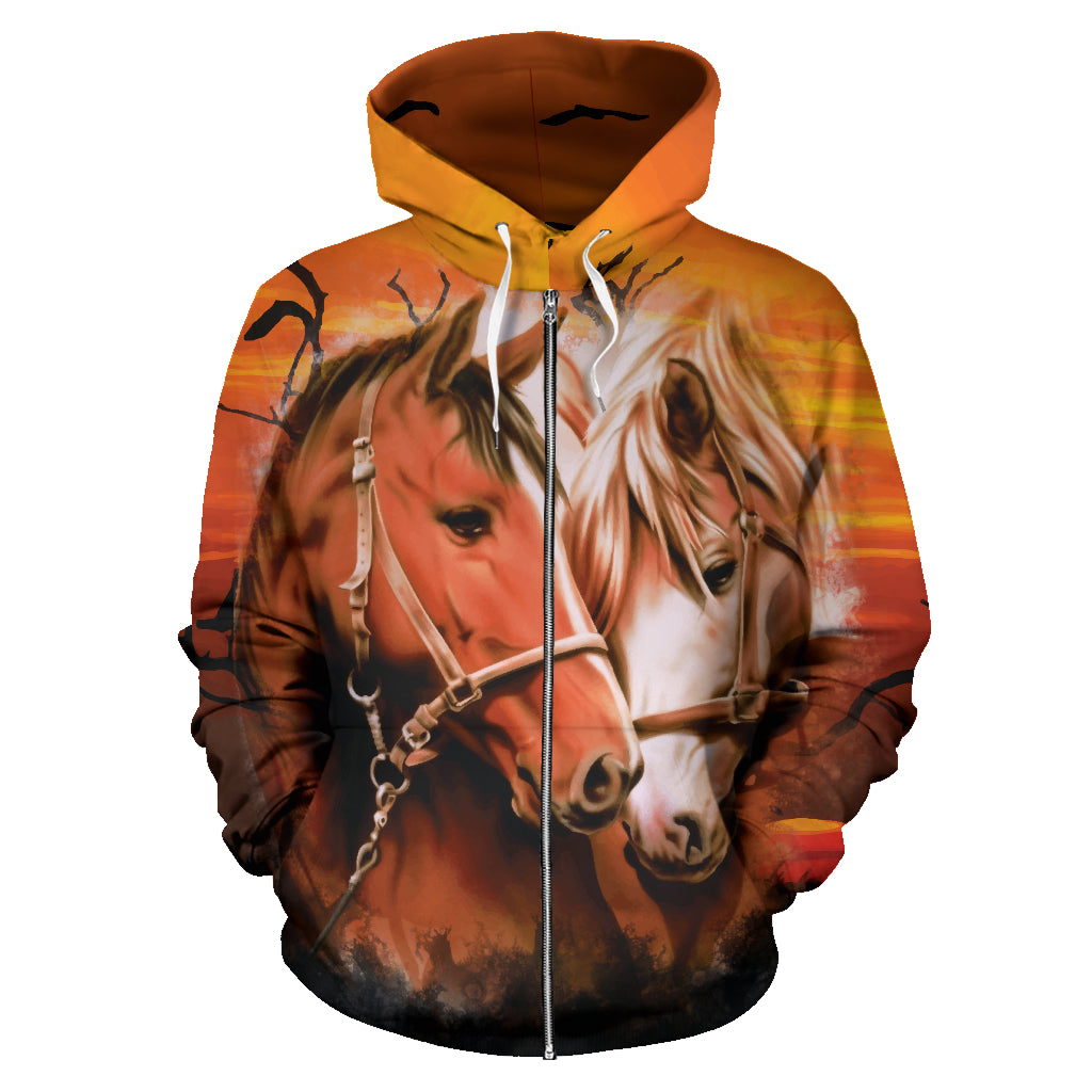 horse zip up hoodie