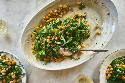 Delicious Recipes To Enjoy This Spring - Turmeric Chickpeas with Garlic Tahini