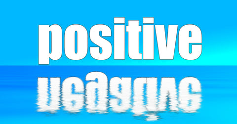 How To Relieve Stress and Anxiety - 4 Simple Steps - forcing yourself ton feel positive. on the picture is the sea, above the surface the word positive is written. underneath the surface the word negative is written.