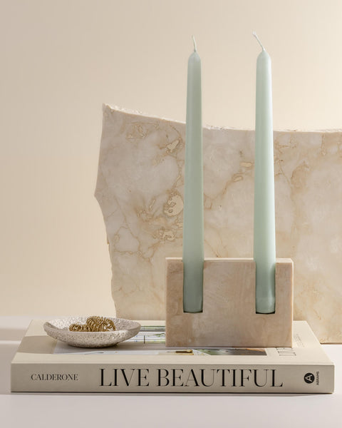 beysis travertine candle holder