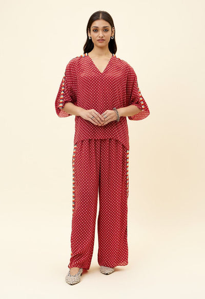 RASA STRIPES PRINT OVERSIZED SHIRT WITH PANTS (CO-ORD SET)