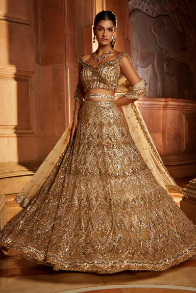 Beigish Gold Wedding Lehenga Choli for Women Designer Multi Colored  Bollywood Lengha. Trendy Indian Lehengas, Work Ghagra Choli - Etsy