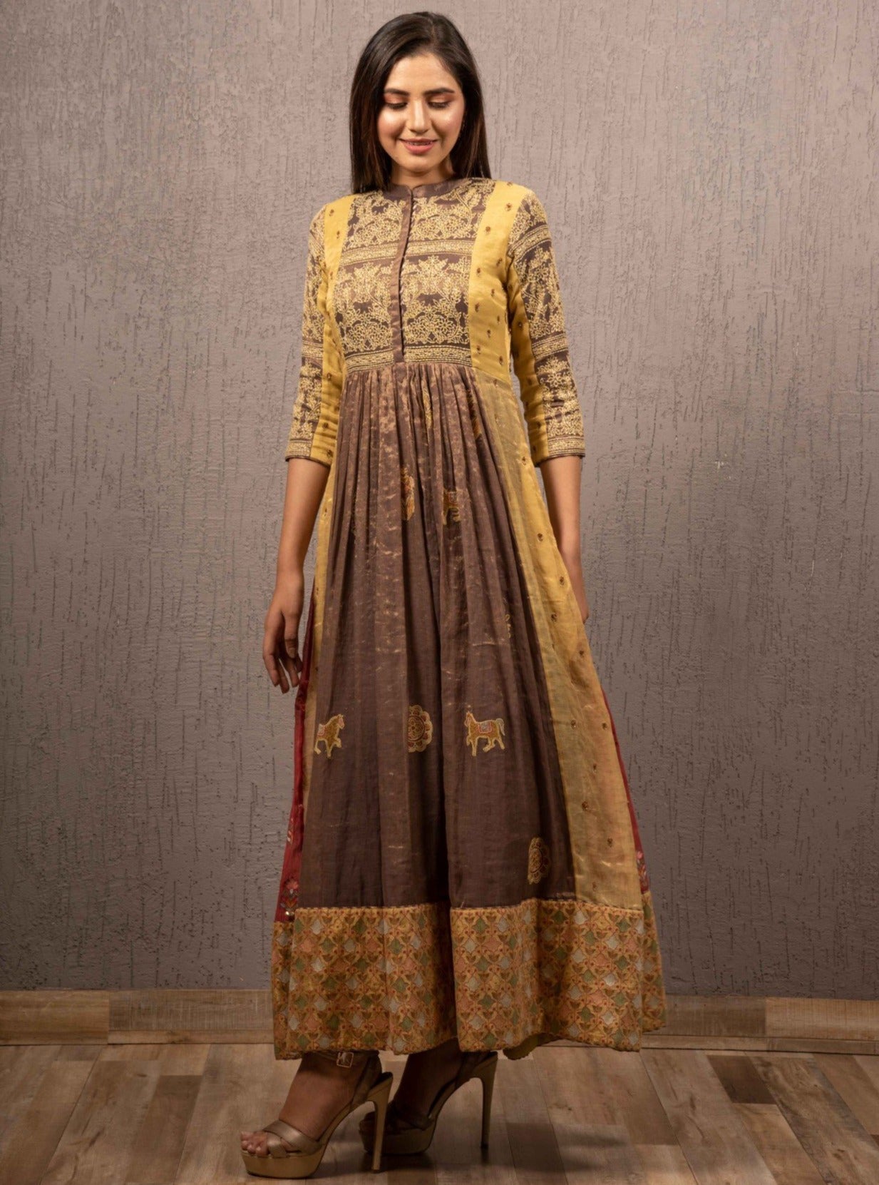 Gazal Mishra | Yellow Gather Dress | INDIASPOPUP.COM