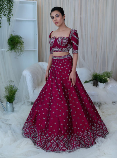 Buy Gajari malai satin wedding Lehenga choli at fealdeal.com