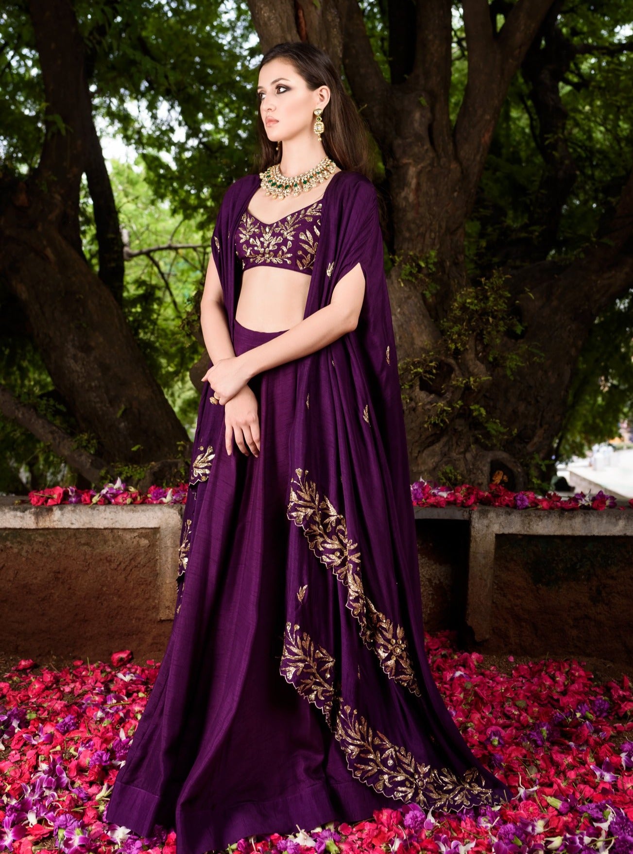 purple lehenga skirt