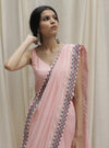 Shivani Bhargava-Baby Pink Aztec Border Saree-INDIASPOPUP.COM