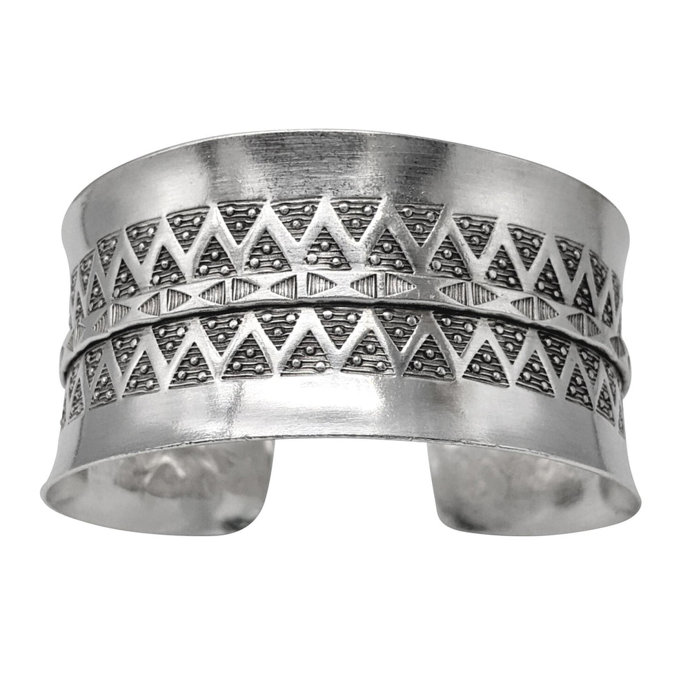 Concave Tibetan Silver Vintage Tribal Bangle Cuff Bracelet – Neshe