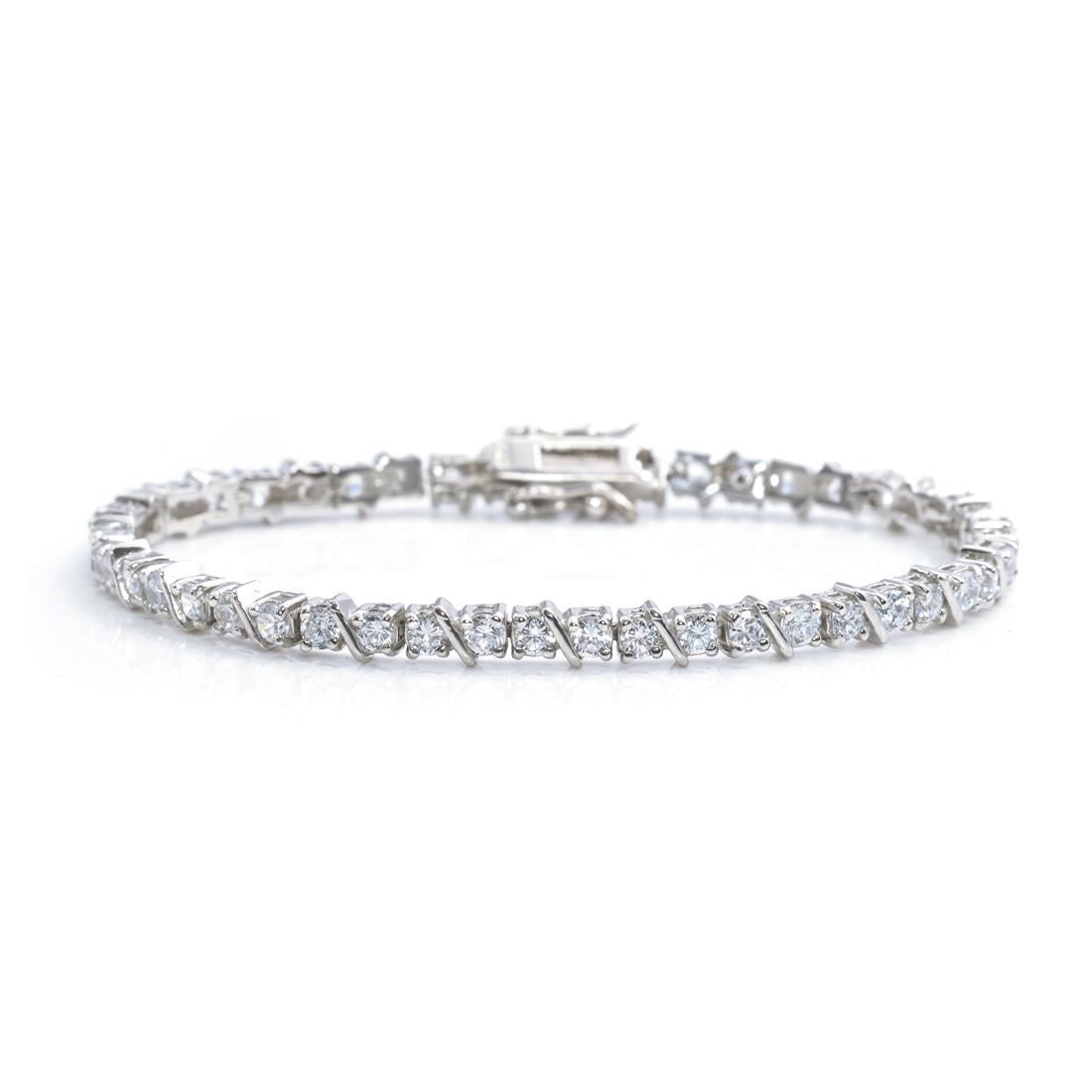 Silver 4mm Classic Tennis Bracelet with Double Security Clasp” – Exposures  International Gallery of Fine Art