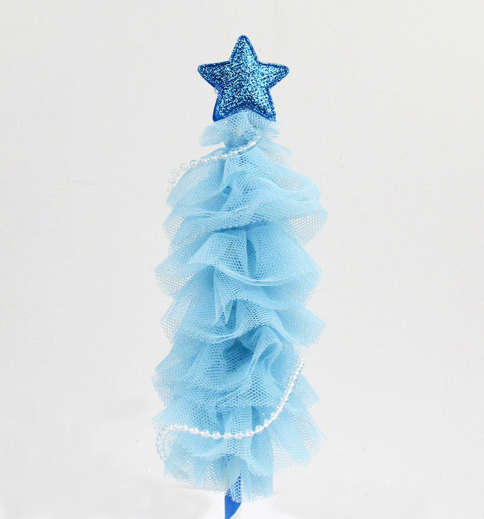 Blue Handmade Holiday Party Christmas Tree Cake Topper Cake Decoration Roisse