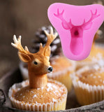 Deer's Head Buck Fondant Christmas Cake Cupcake Chocolate Silicone Mould