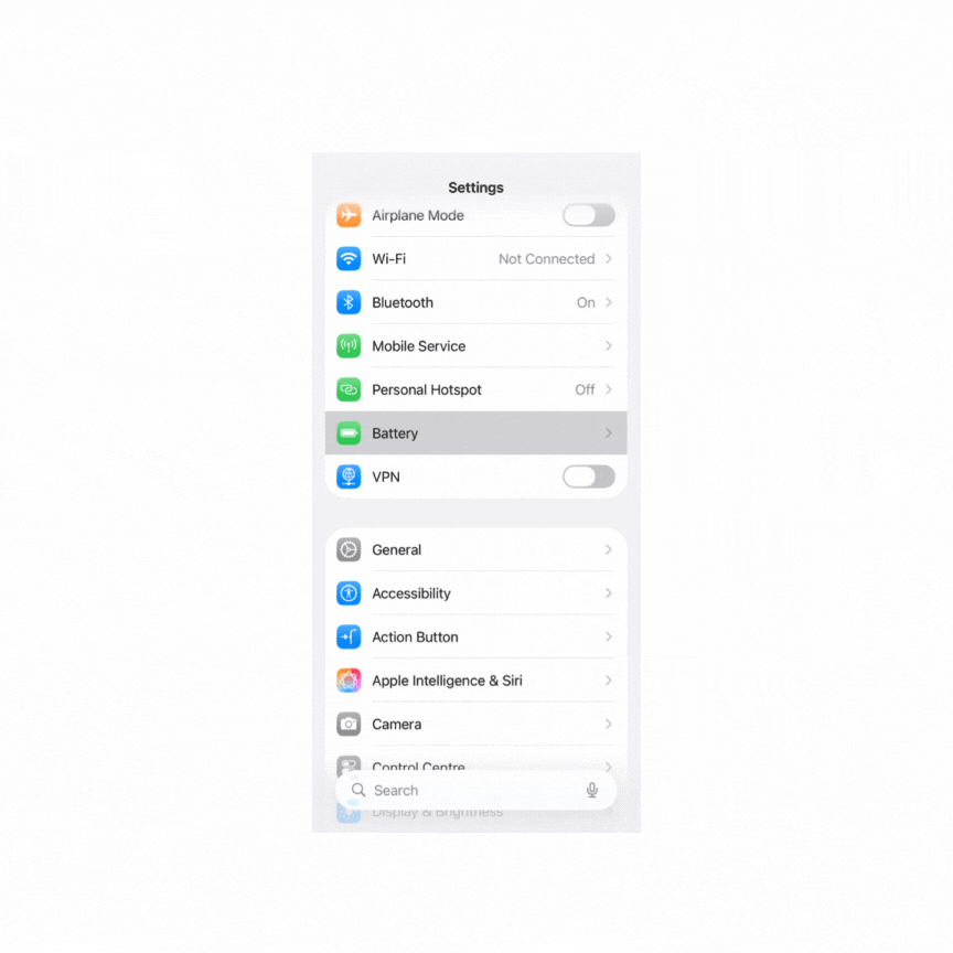 how to turn on low power mode on iPhone