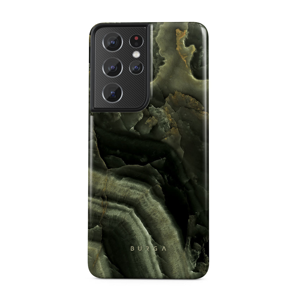 Misty Forest Green Marble Samsung Galaxy S21 Ultra Case Burga