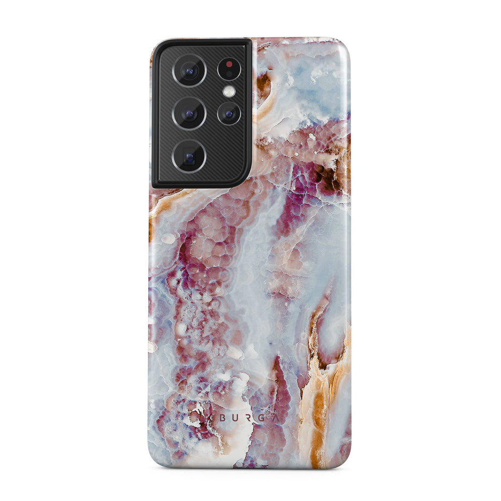 Frozen Leaves Cute Marble Samsung Galaxy S21 Ultra Case Burga