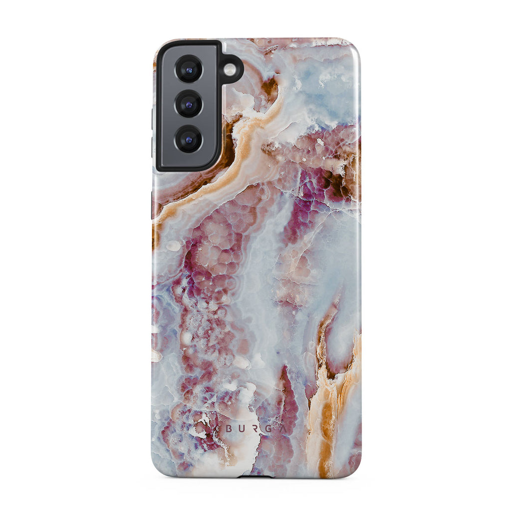 Frozen Leaves Cute Marble Samsung Galaxy S21 Case Burga