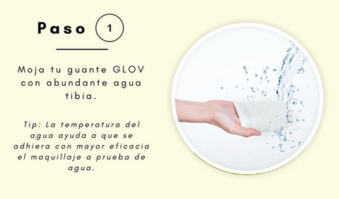 Primer Paso para usar GLOV - Moja tu guante con agua tibia