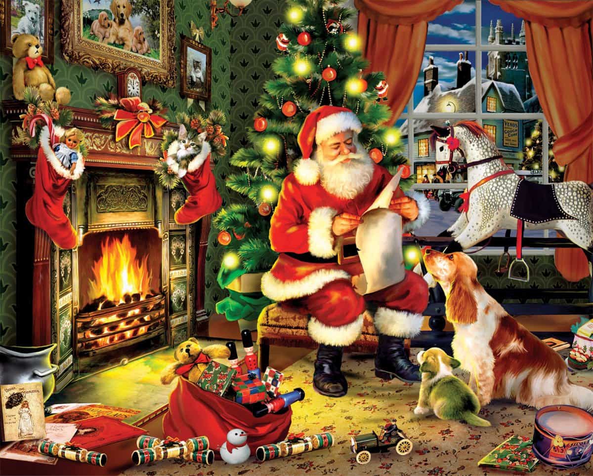 Santa's Christmas List - 300 Piece Jigsaw Puzzle – White Mountain Puzzles