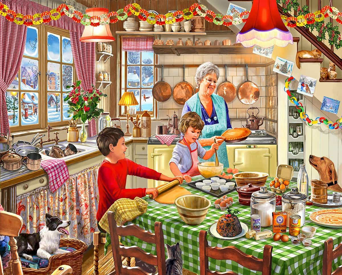 Grandmas Kitchen Hot Cross Buns 1000 Piece Jigsaw Puzzle