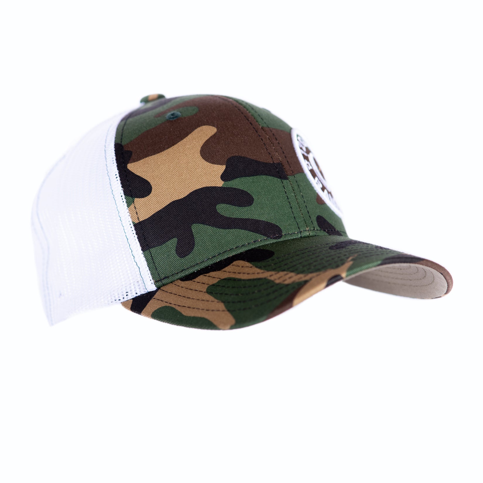 Camo and White 12 Gauge Bullet Logo Baseball Hat – 12 Gauge Ranch Ranch