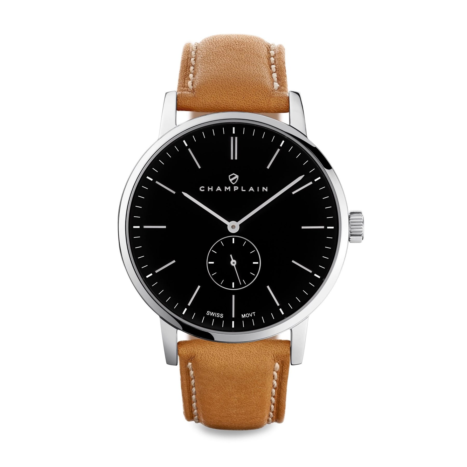 The Governor Silver / Black - Tan | Champlain Watches