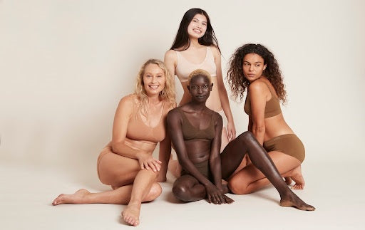 Multiethnic group of woman in underwear