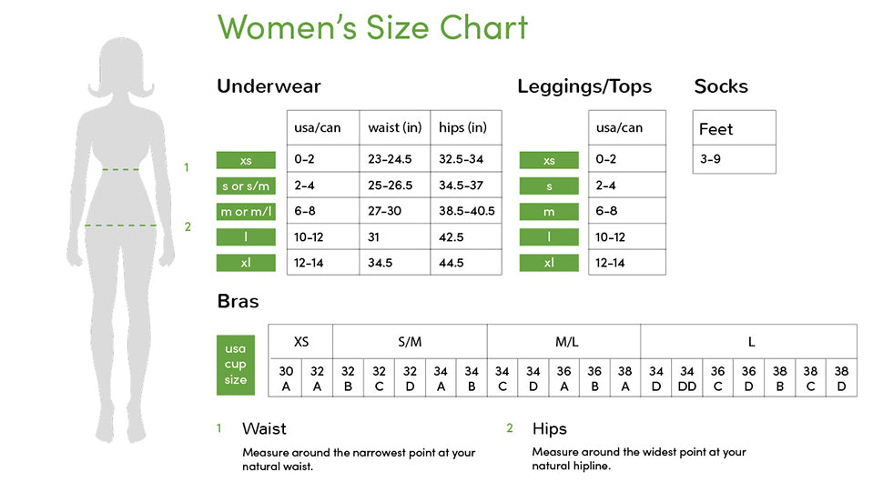 Lulu Tops Size Chart