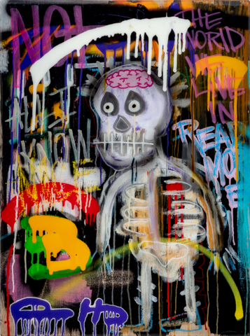 SKULL DRIP ARTWORK AL-BASEER HOLLY CANVAS TO REALITY TANGO HOTEL