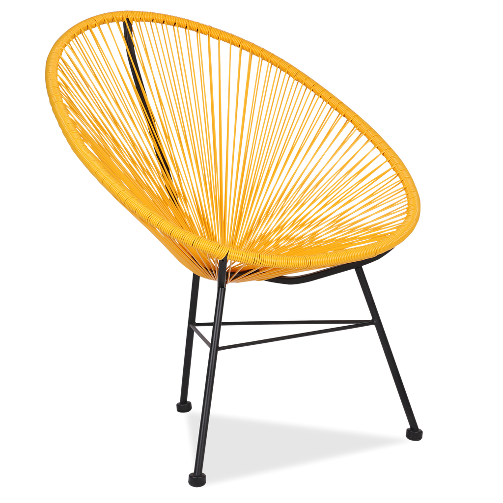 Acapulco Chair Black Frame Yellow Rattan Cecilia Leon Dela Barra