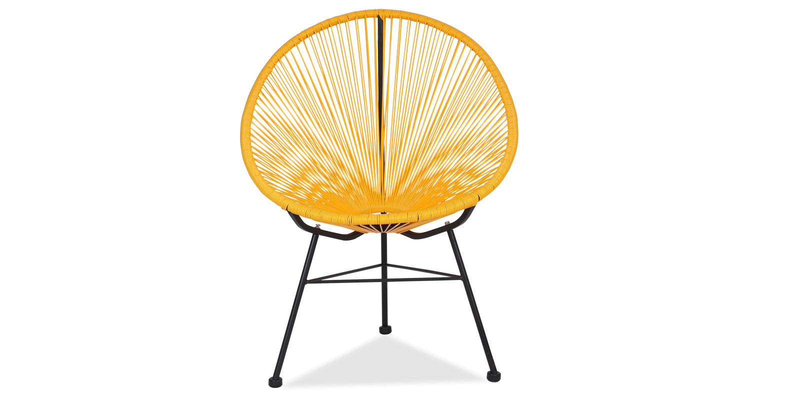 Acapulco Chair Black Frame Yellow Rattan Cecilia Leon Dela Barra