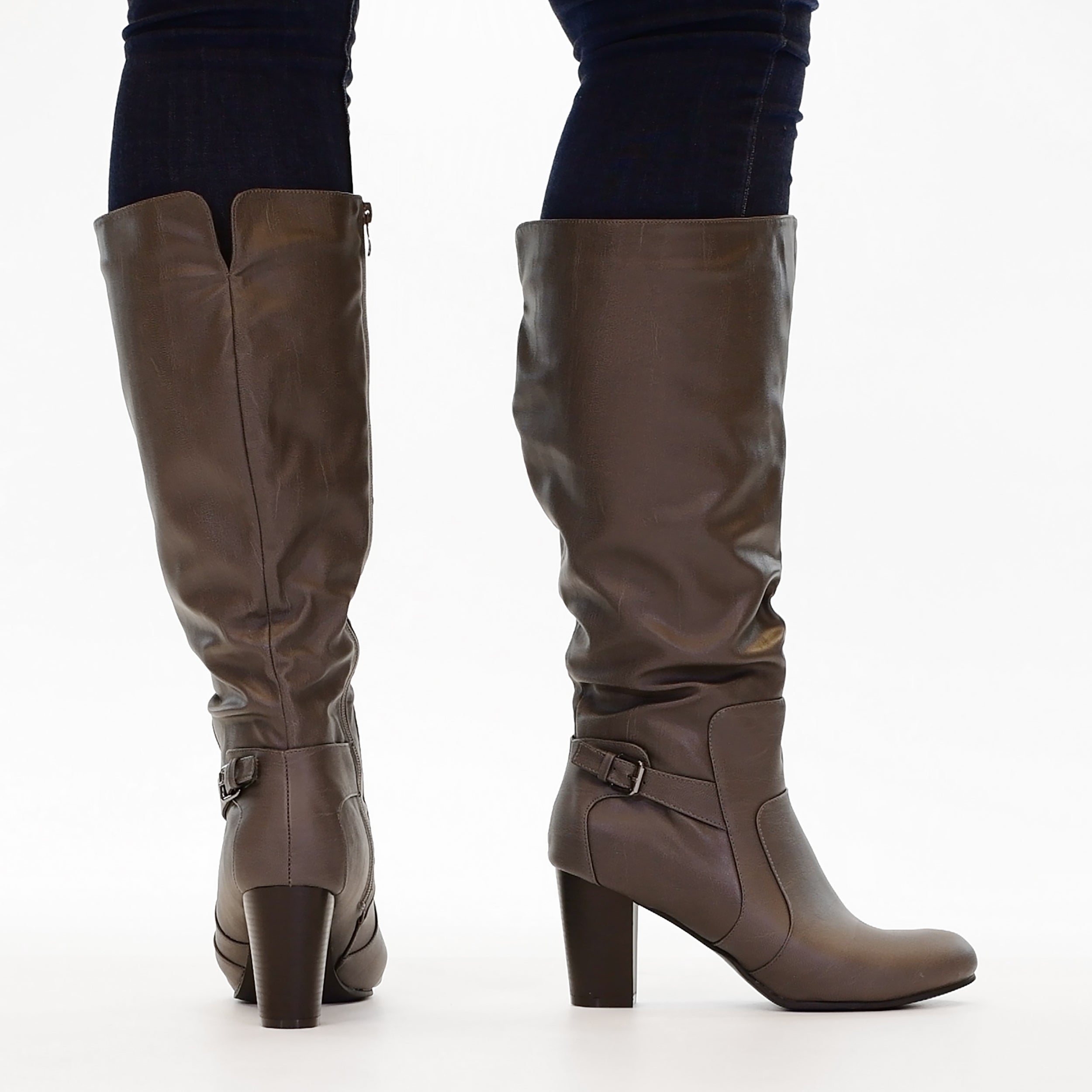 Carver Wide Calf Boots Mid Rise Boots Journee Collection