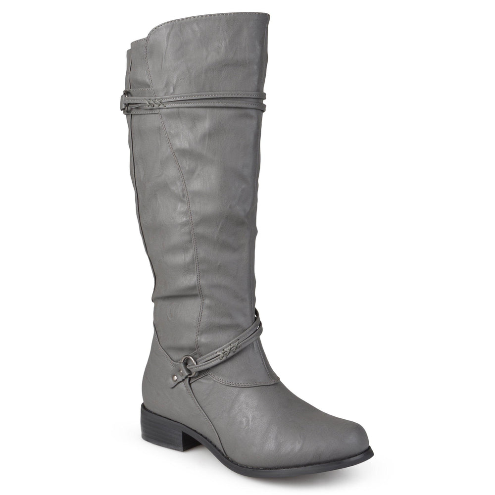 grey extra wide calf boots
