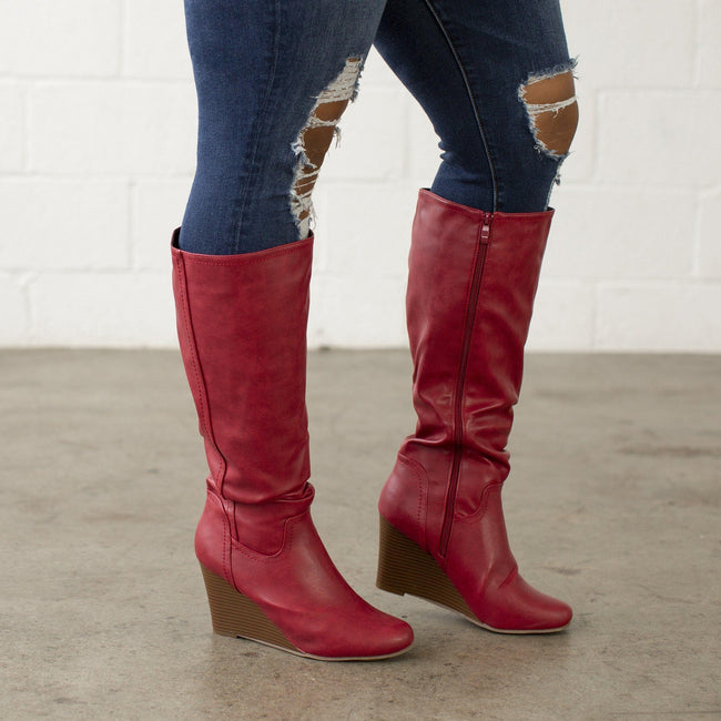 journee wedge boots