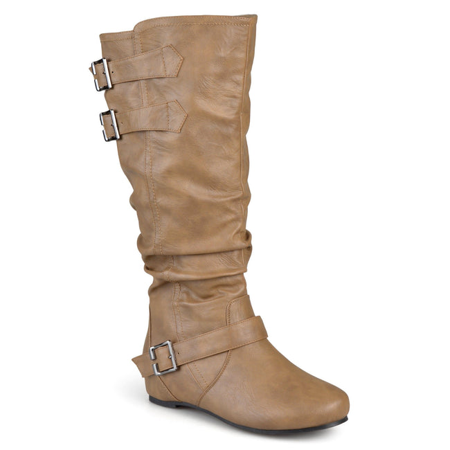 taupe wide calf boots