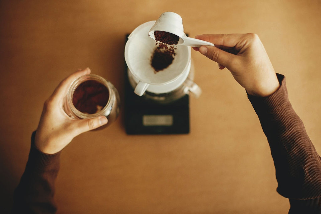 coffee grounds used for pour-over coffee