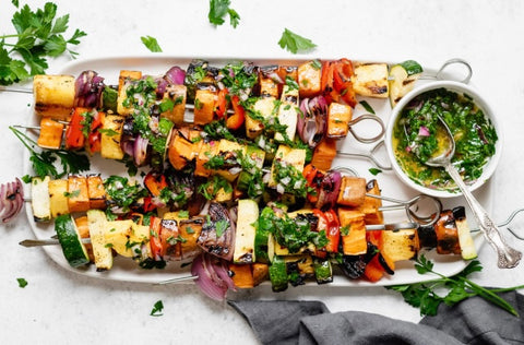 Chimichurri Pineapple Veggie Skewers