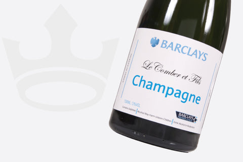 Bottle of corporate bottled champagne