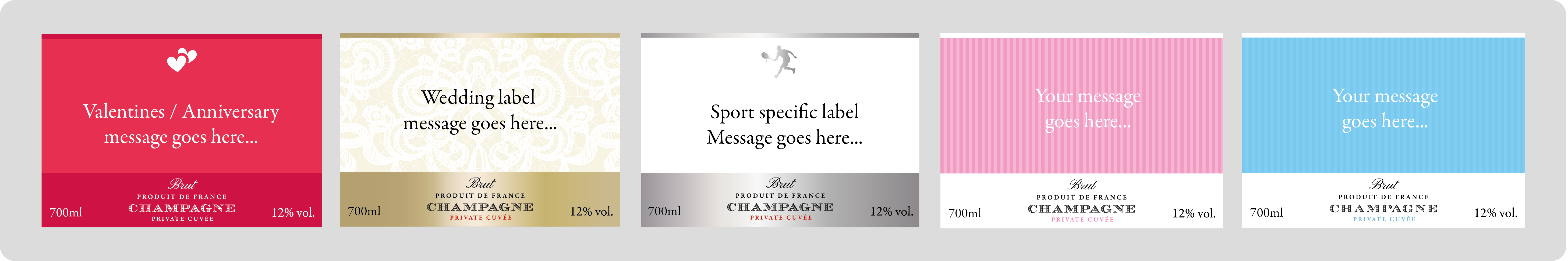 Example of personalised champage labels | Park Lane Champagne