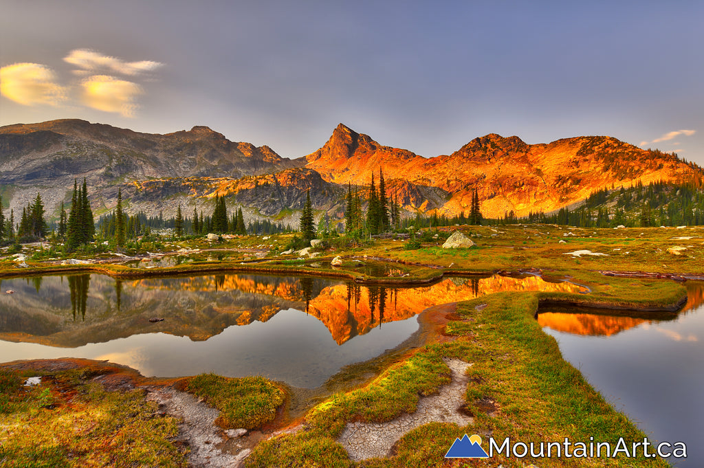 Valhalla Park's Gwillim Lakes sunset with Mt Lucifer by Lucas Jmieff – Mountain Art Photo