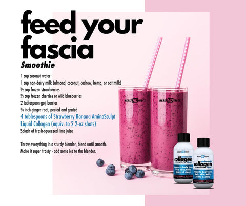 Fascia-friendly foods in one tasty smoothie with AminoSculpt Liquid Collagen | Health Direct USA