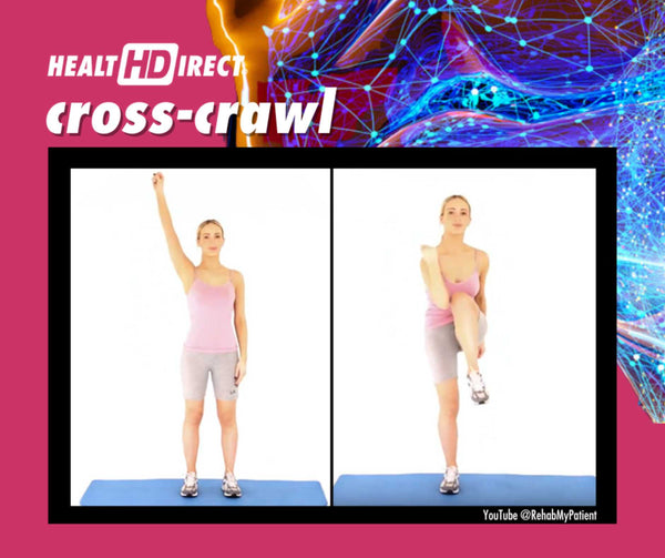Learn to do the cross crawl for cross pattern exercises that improve brain health. | Health Direct USA