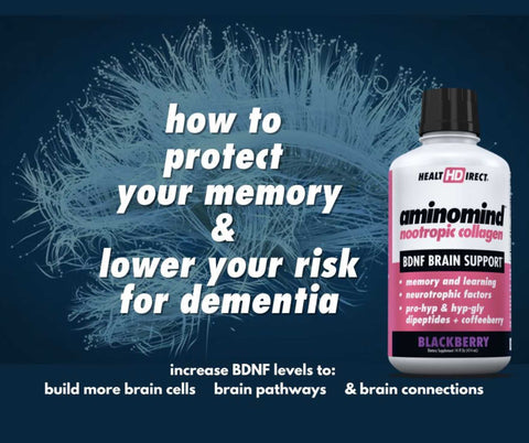 Use AminoMind with the nutrients to feed your brain and build BDNF and protect your memory.  Keep your brain well-connected.