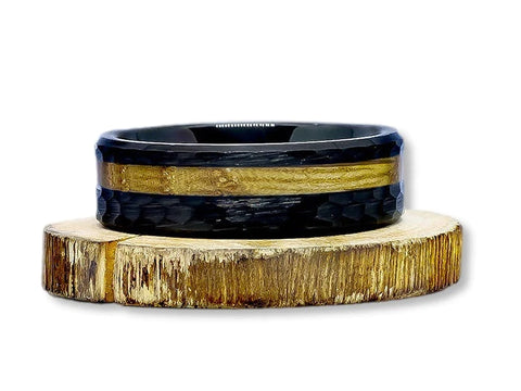 whiskey barrel tungsten ring