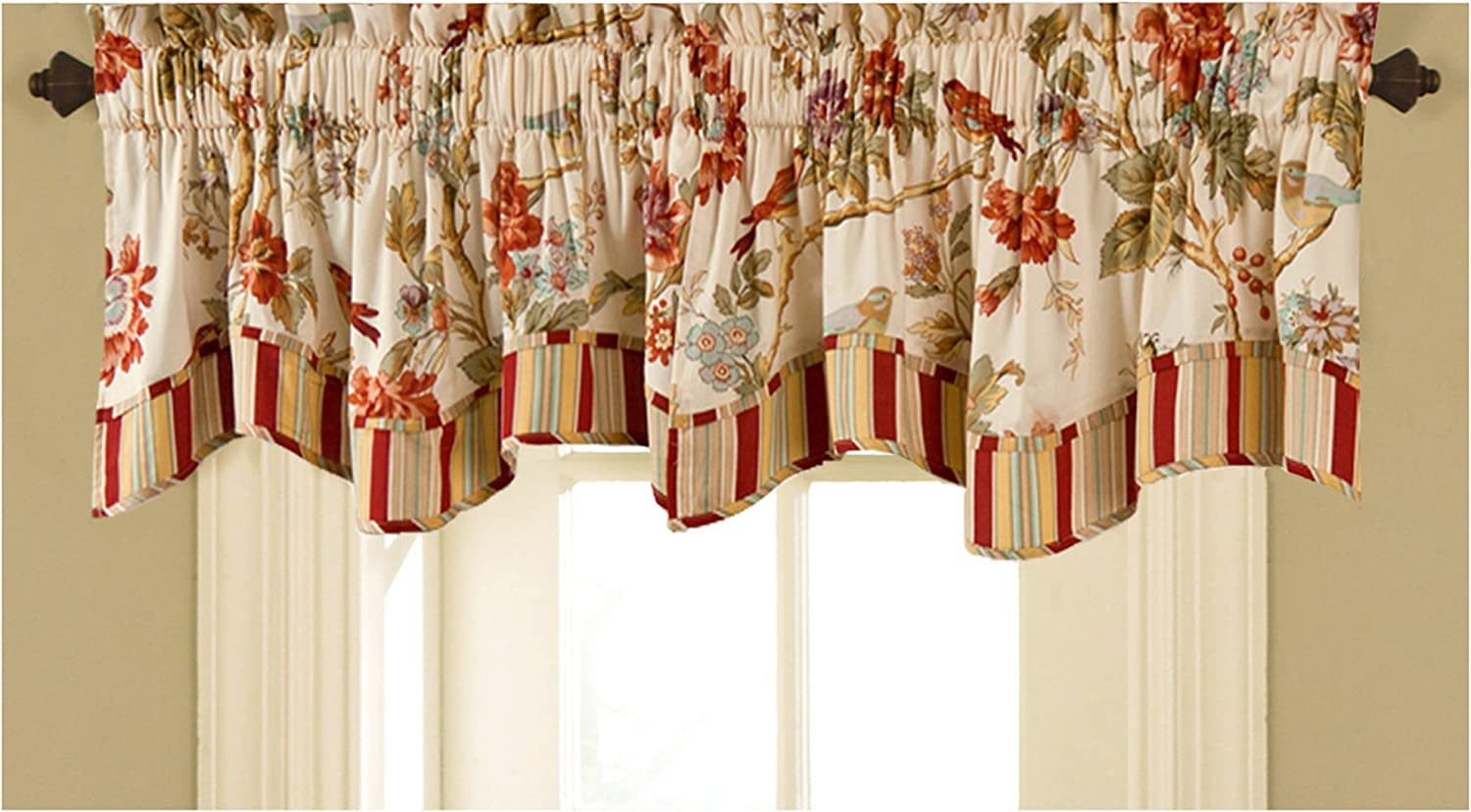 Photos - Curtains & Drapes Waverly Charleston Chirp by  Valance | Final Sale Curtain in Papaya 