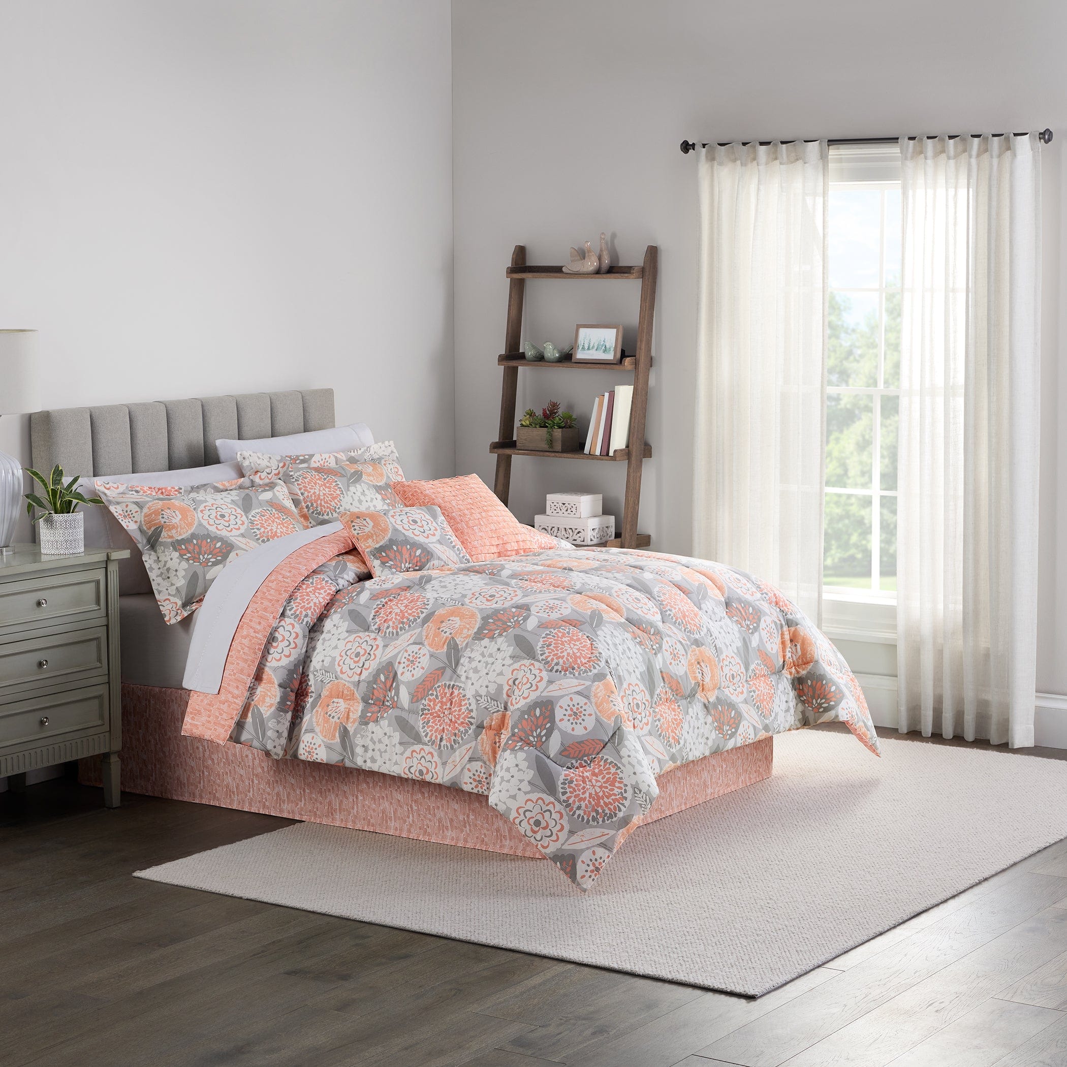 Photos - Bed Linen SureFit Traditions by Waverly Century Floral Bedding Set | Coral | 6pc | F