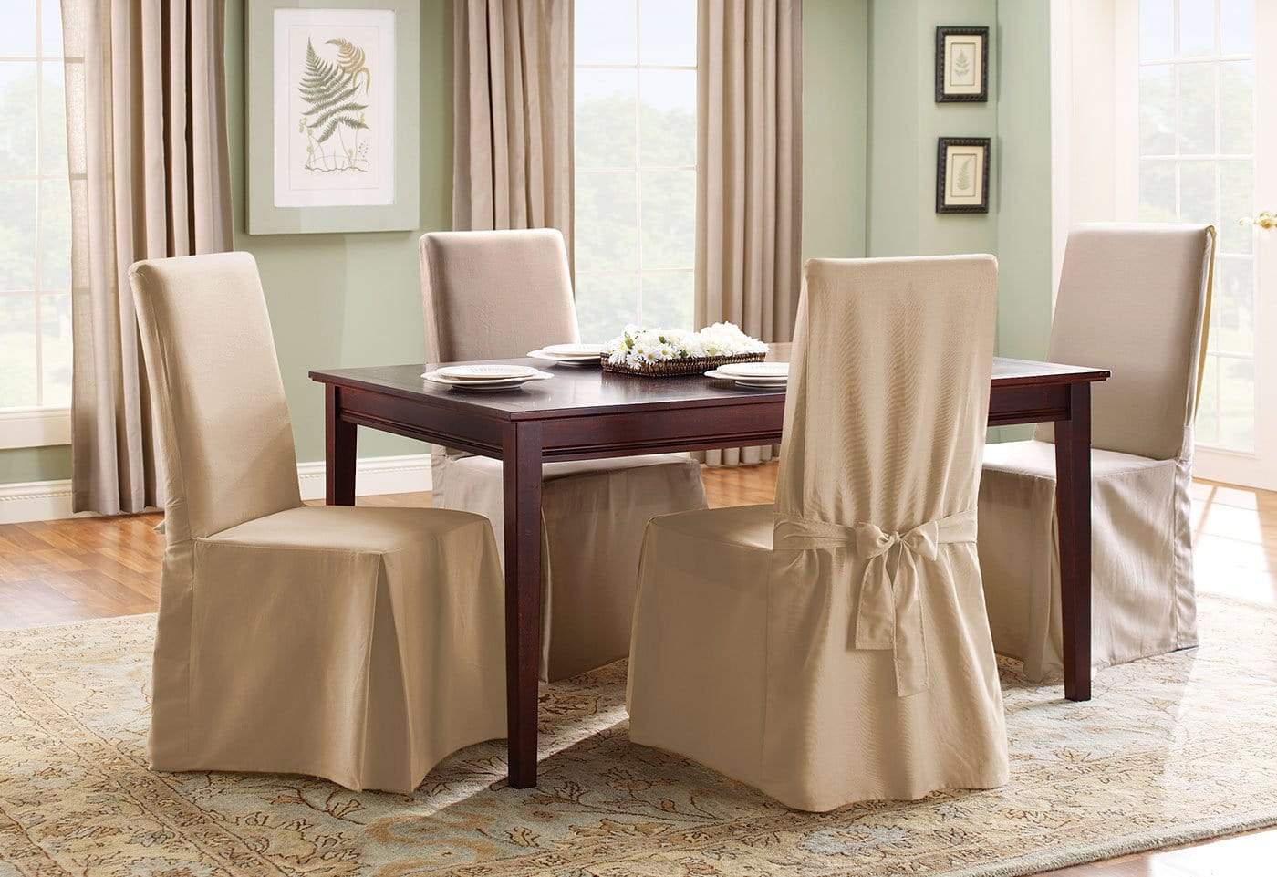 cotton dining room chair slipcovers