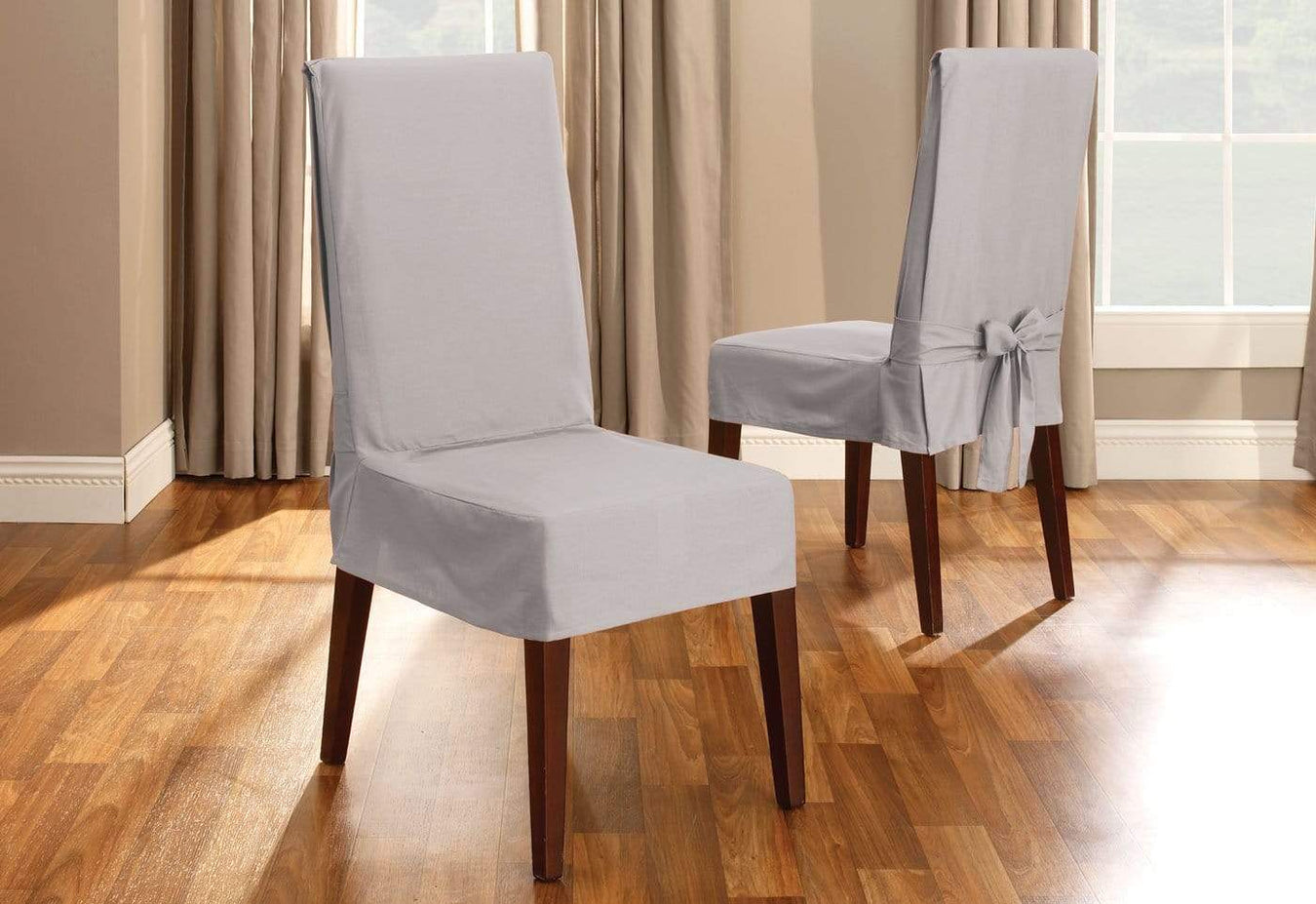 Cotton Duck Short Dining Chair Slipcover | SureFit