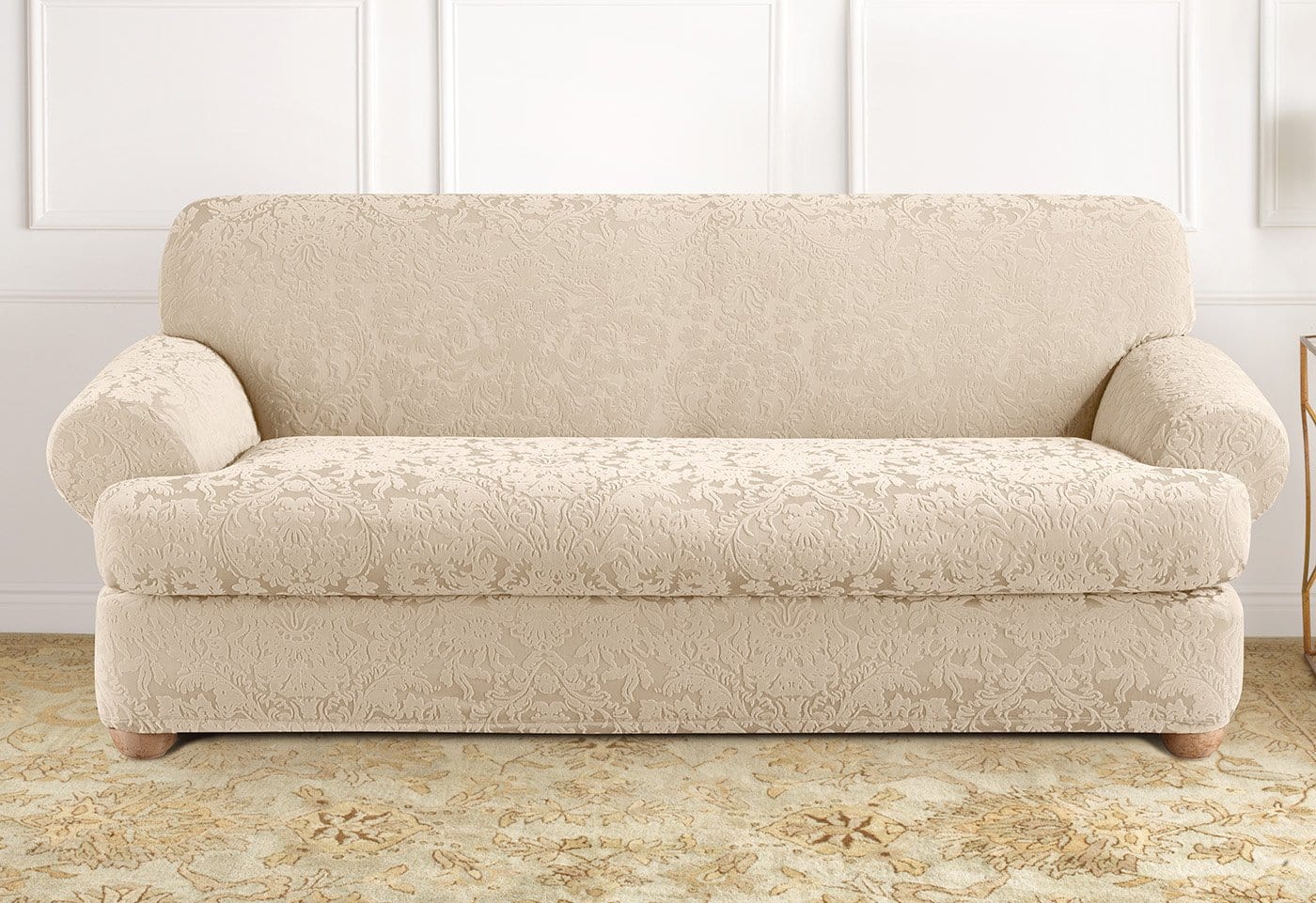 Photos - Furniture Cover SureFit Stretch Jacquard Damask Two Piece Sofa Slipcover | Damask Pattern