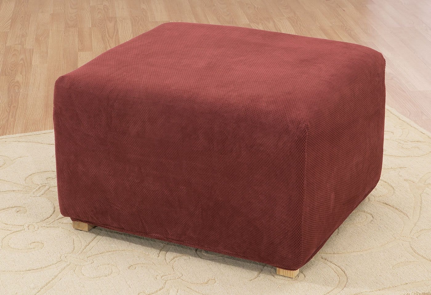 Photos - Furniture Cover SureFit Stretch Piqué Oversized One Piece Ottoman Slipcover | Form Fit | M