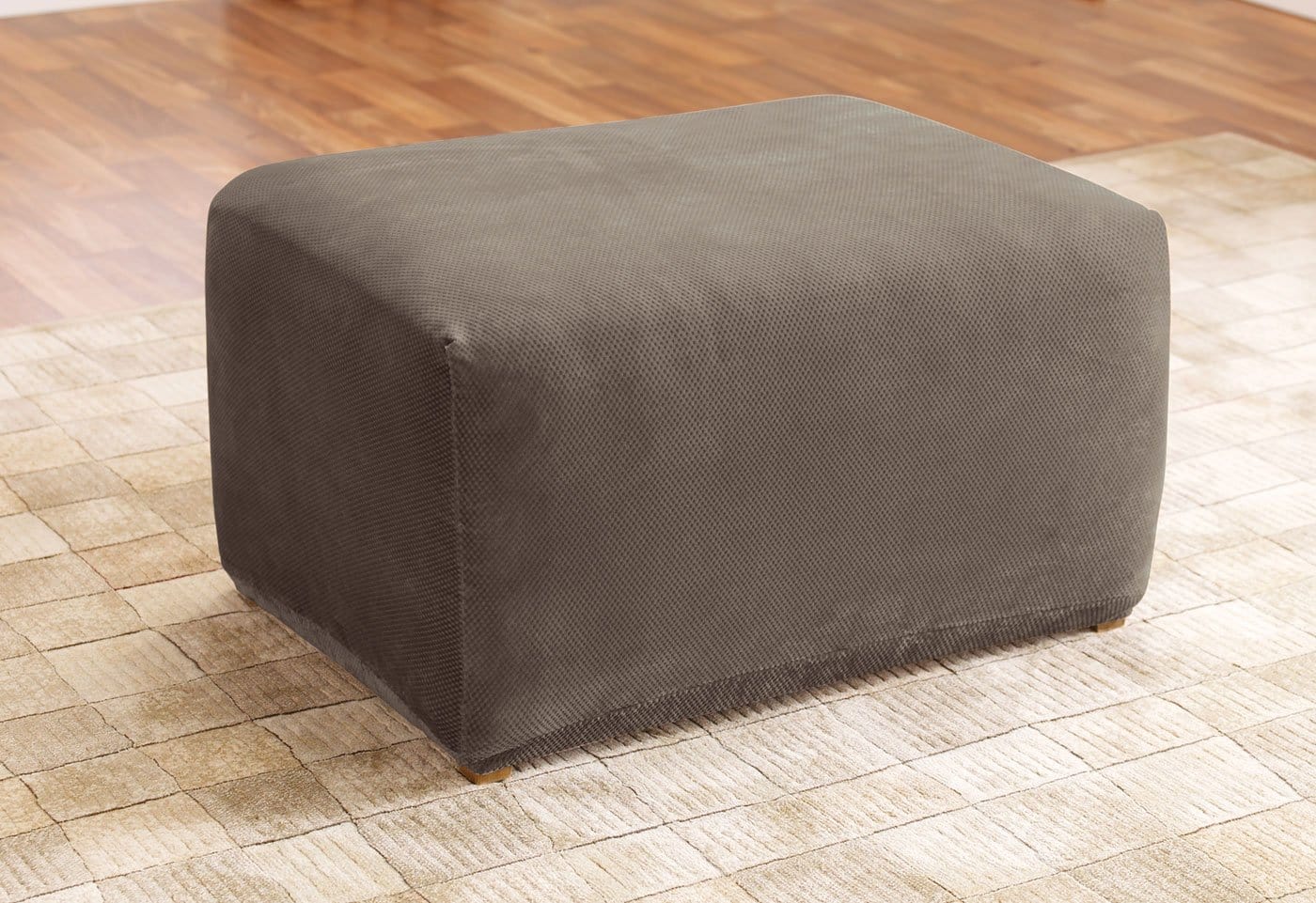 Photos - Furniture Cover SureFit Stretch Piqué Oversized One Piece Ottoman Slipcover | Form Fit | M