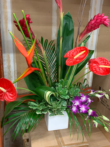 Tropical Arrangement, Tropical Flowers, Floral Design