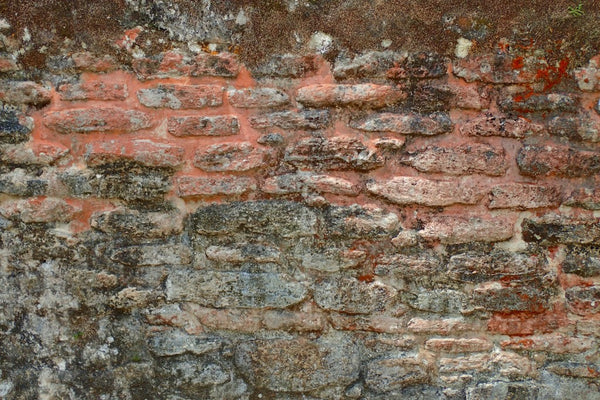 Remnant of painted limestone surface, Cahal Pech, Belize
